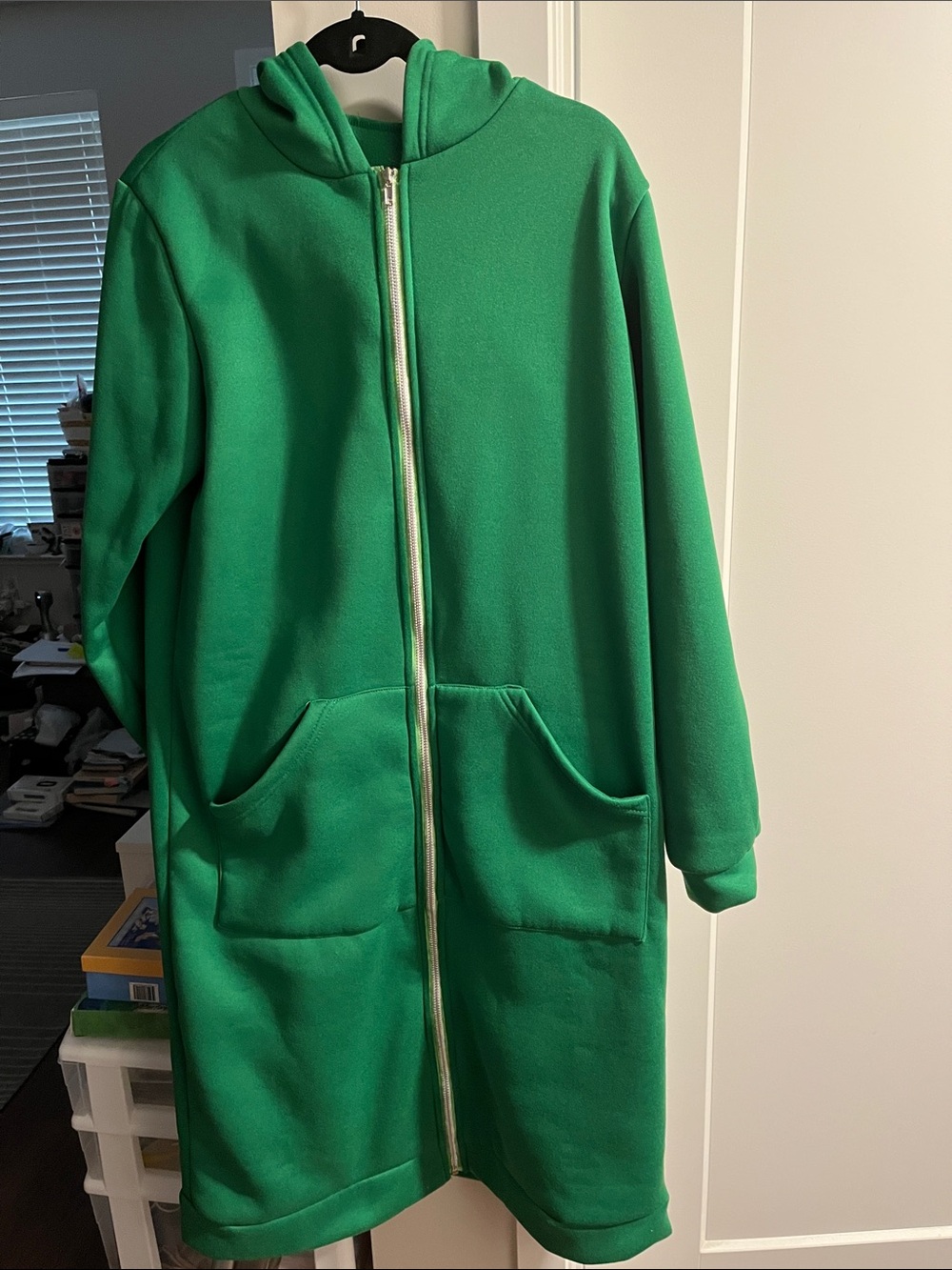 Women’s Cotton Blend Adorable Irish Green Hooded Full Zip-Front Hoodie